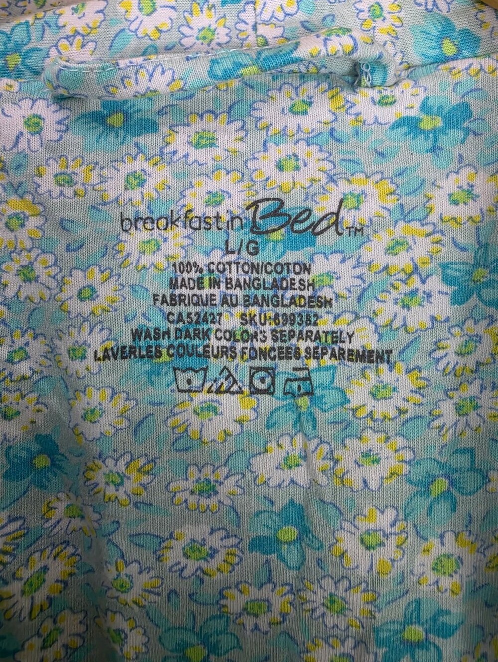 Breakfast In Bed Light Blue Floral Robe - Women's Soft Kimono Robe - Picture 3 of 9